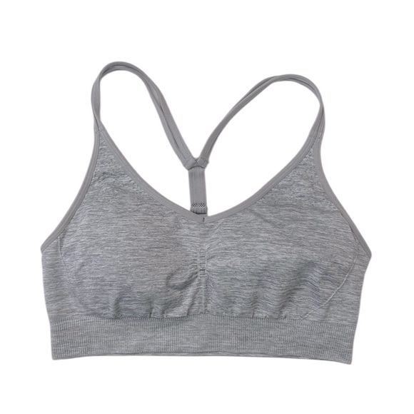 Yogalicious Size Medium Women’s Gray Lined Wireless Racer Back Sports Bra - Picture 1 of 11